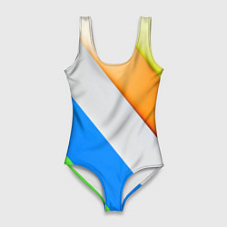 Купальник-боди 3D женский Striped, цвет: 3D-принт