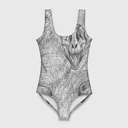 Женский купальник-боди Черепа динозавров - эскиз