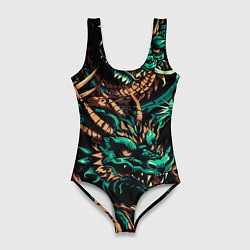 Купальник-боди 3D женский Японские драконы ирезуми, цвет: 3D-принт