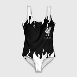 Купальник-боди 3D женский Liverpool black flame, цвет: 3D-принт