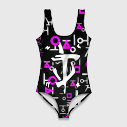 Купальник-боди 3D женский Doom неоновый паттерн, цвет: 3D-принт