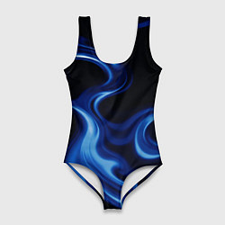 Купальник-боди 3D женский Color blue smoke, цвет: 3D-принт