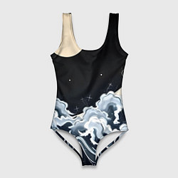 Женский купальник-боди Японские волны и луна