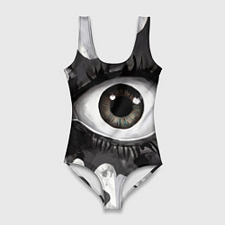 Купальник-боди 3D женский Глаз и щупальца - психоделика, цвет: 3D-принт