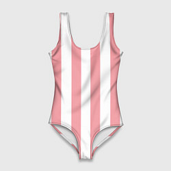 Женский купальник-боди Полосы розозые