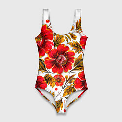 Женский купальник-боди Русская традиционная живопись