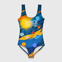 Женский купальник-боди Млечный путь -наш дом