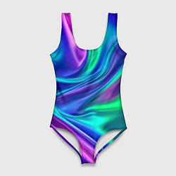 Купальник-боди 3D женский Neon waves, цвет: 3D-принт
