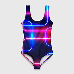 Женский купальник-боди Цветные светящиеся неоны