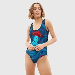 Купальник-боди 3D женский Контакт с хаосом, цвет: 3D-принт — фото 2