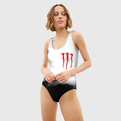 Купальник-боди 3D женский Monster energy splash smoke, цвет: 3D-принт — фото 2