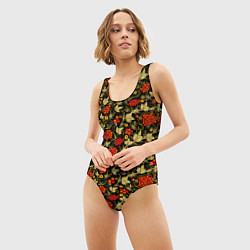 Купальник-боди 3D женский Традиционный русский узор, цвет: 3D-принт — фото 2