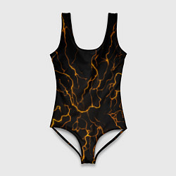 Купальник-боди 3D женский Разряды электричества текстура, цвет: 3D-принт