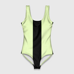 Женский купальник-боди Color light green black line