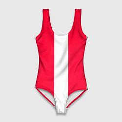 Женский купальник-боди Color red white line