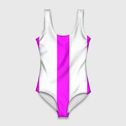 Женский купальник-боди Color white pink lines
