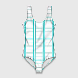 Женский купальник-боди Color white cage
