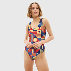 Купальник-боди 3D женский Геометрический карнавал, цвет: 3D-принт — фото 2