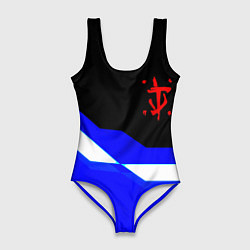 Купальник-боди 3D женский Doom sport geometry, цвет: 3D-принт