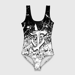 Женский купальник-боди Doom краски всплеск кисти