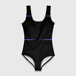 Женский купальник-боди Color black green purple stripes