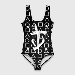 Женский купальник-боди Doom geometry pattern