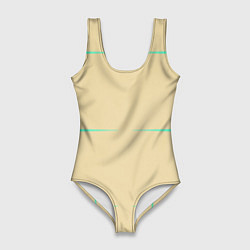 Женский купальник-боди Color beige green stripes