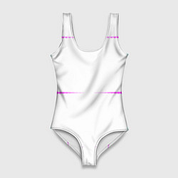 Женский купальник-боди Color white blue pink stripes