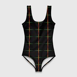 Женский купальник-боди Color black orange green crosses