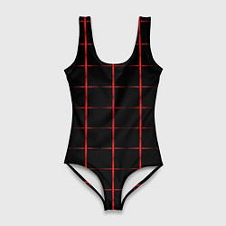 Женский купальник-боди Color black red crosses