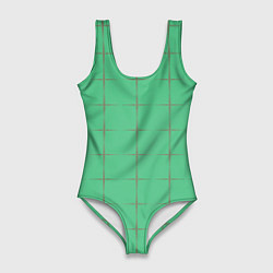 Женский купальник-боди Color green stripes