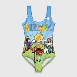 Женский купальник-боди Nirvana мультяшный стиль на поляне