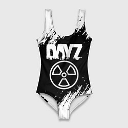 Женский купальник-боди Dayz белые краски лого