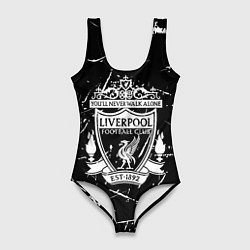 Купальник-боди 3D женский Ливерпуль краски штрихи, цвет: 3D-принт