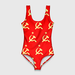 Купальник-боди 3D женский Герб и молот, цвет: 3D-принт