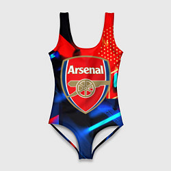 Купальник-боди 3D женский Arsenal неоновая геометрия, цвет: 3D-принт