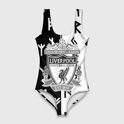 Купальник-боди 3D женский Liverpool символы текстура, цвет: 3D-принт