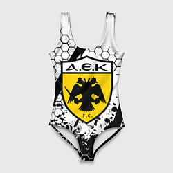 Купальник-боди 3D женский AEK броня текстура краски, цвет: 3D-принт