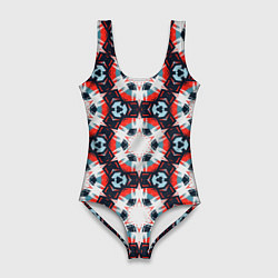 Купальник-боди 3D женский Звездный узор в шестиугольниках, цвет: 3D-принт