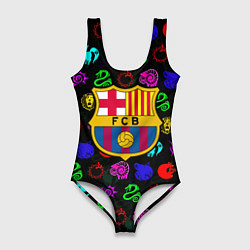 Женский купальник-боди Barcelona neon games logo