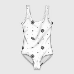 Купальник-боди 3D женский Шишки из Бузулукского бора, цвет: 3D-принт