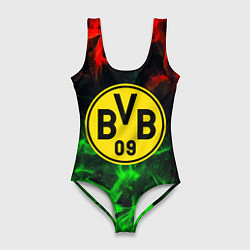 Женский купальник-боди Borussia красно зеленый огонь