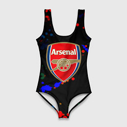 Женский купальник-боди Arsenal неоновые брызги красок