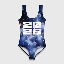 Женский купальник-боди 2026 синяя дымка с искрами