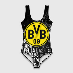 Женский купальник-боди Borussia мафия текстура надписи