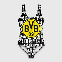 Женский купальник-боди Borussia японские символы паттерн
