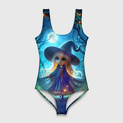 Женский купальник-боди Ведьмочка-малютка в ночь на хэллоуин