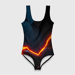 Купальник-боди 3D женский Breaking block, цвет: 3D-принт