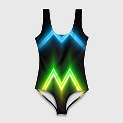 Женский купальник-боди Neon multicolored lines