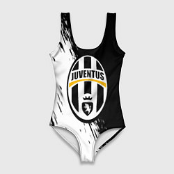 Женский купальник-боди Juventus белые краски текстура